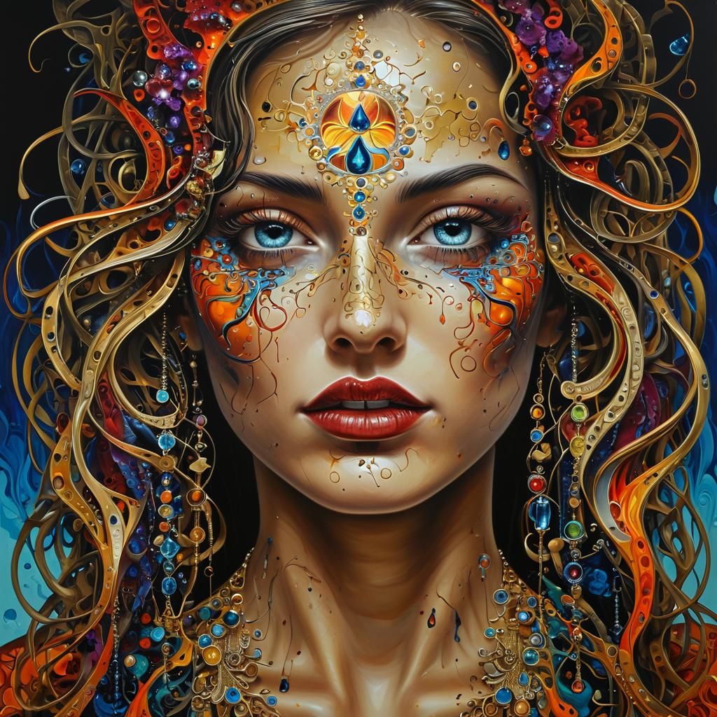 Psychedelic Fractal Calligraphy in Triadic Colors