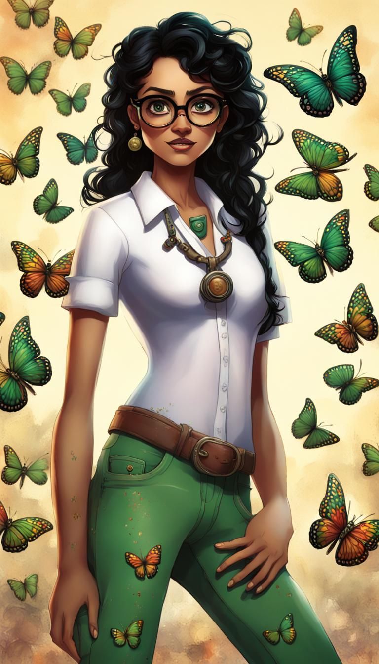 Post-Apocalyptic Mirabel Portrait in Whimsical Style