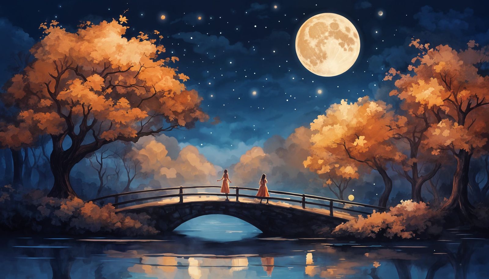 Enchanting Nighttime Bridge Scene in Soft Focus