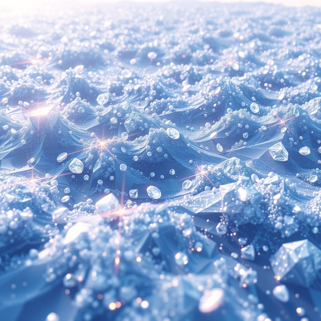 Glistening Diamond Ocean in 8K Resolution