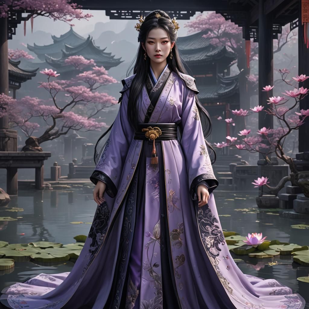 Xianxia Prince in Purple Robes: Detailed Fantasy Art