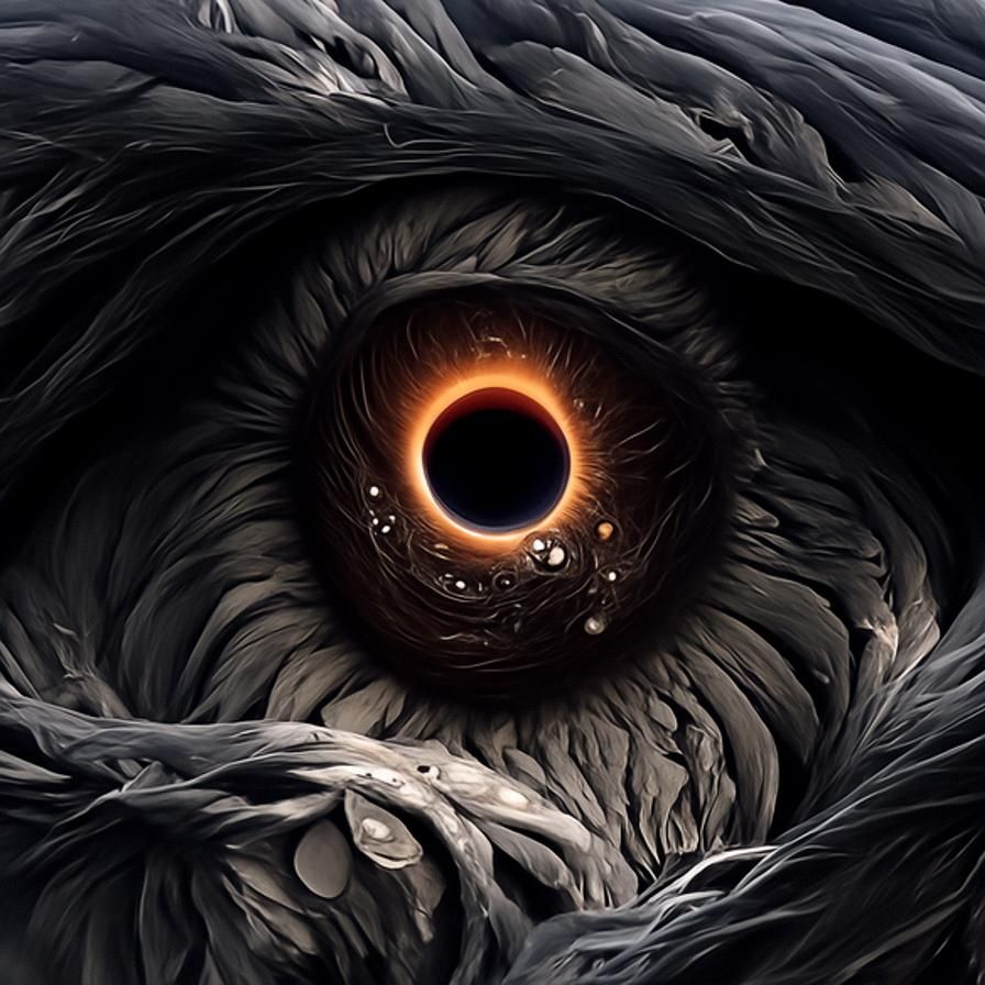 Intricate Black Hole Eye in Hyperrealism Style