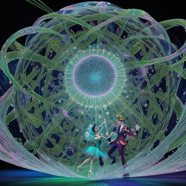 Whimsical Ribbon Dancers in a Luminous Plasma Ball