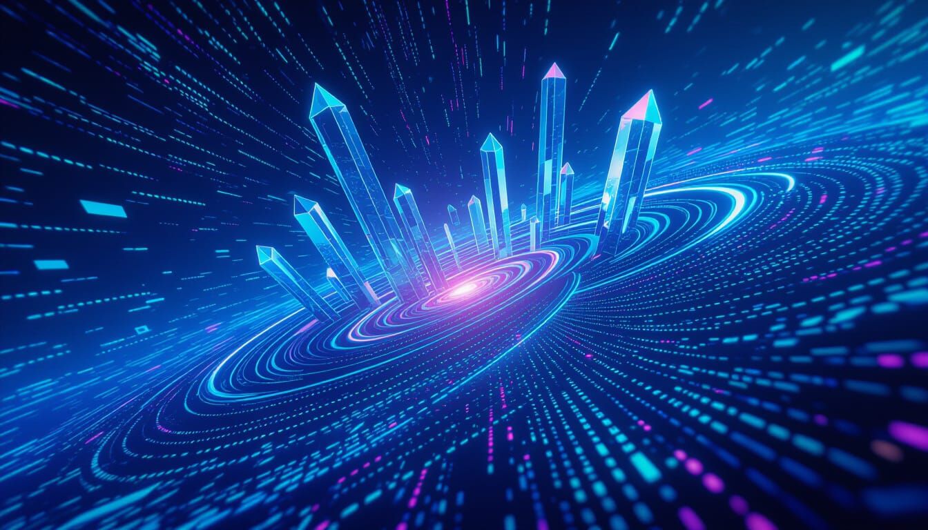 Abstract Binary Code Sculpture in Digital Art Style