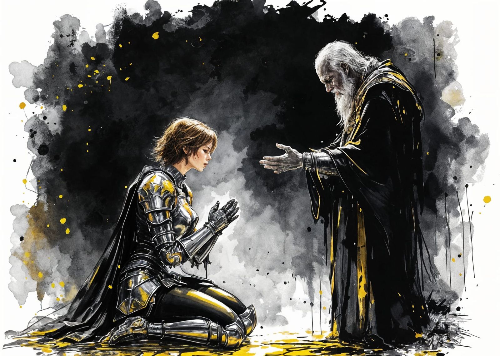 Paladin Blessing in D&D Ink Style