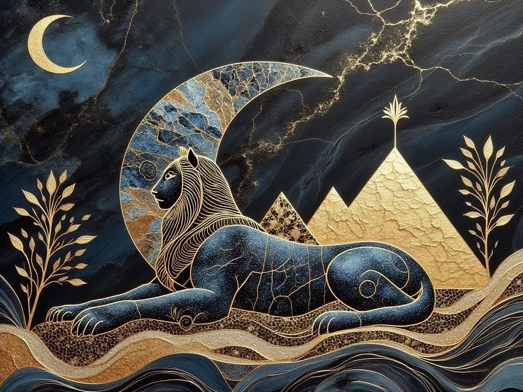 Luxurious Sphinx Amidst Ancient Egyptian Pyramids