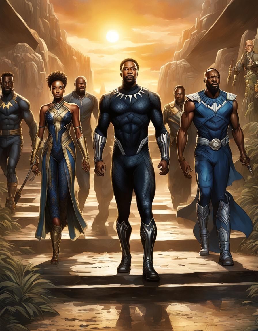 Marvel Superheroes Exit Wakanda: Hyperrealistic Concept Art