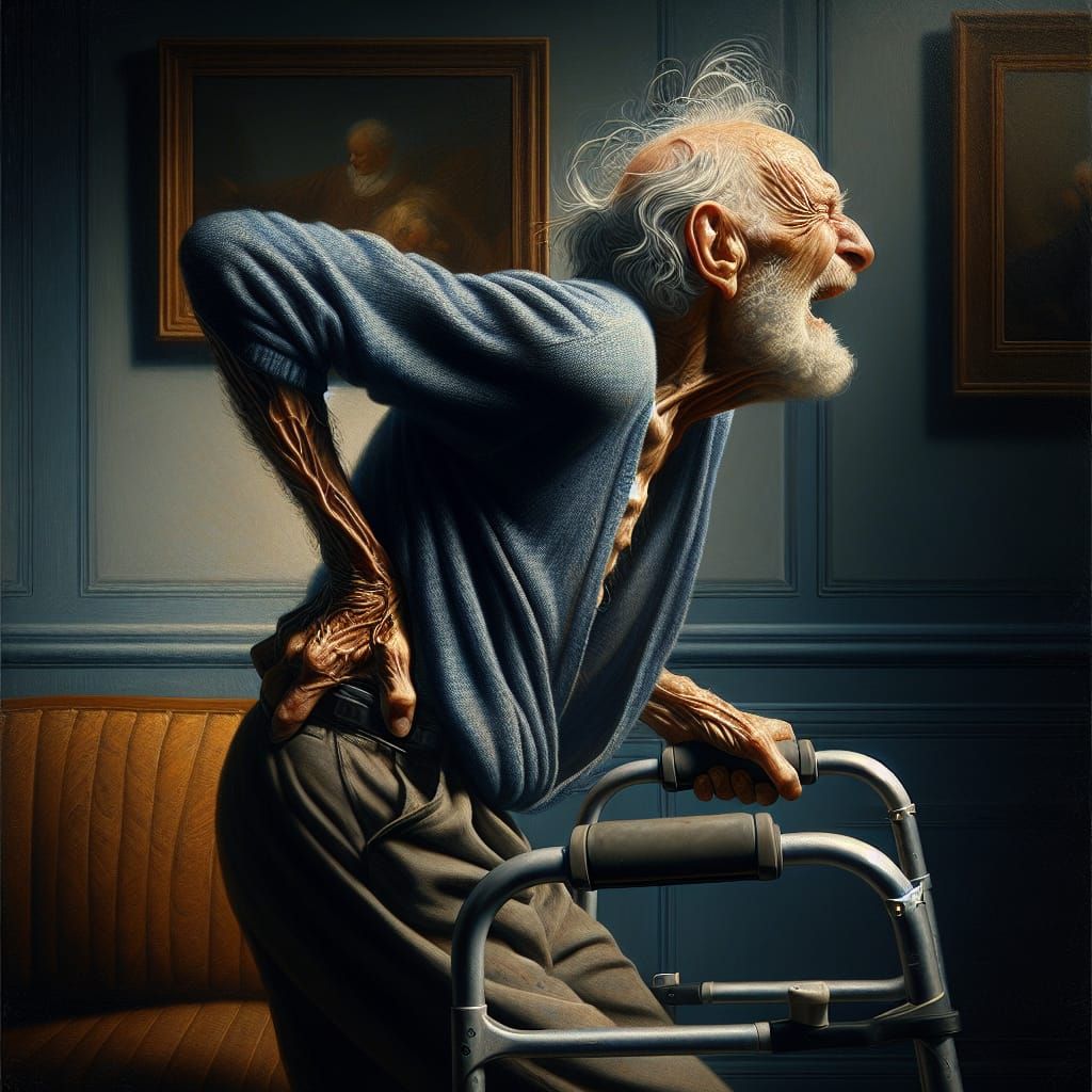 Expressionist Portrait of a Groaning Man