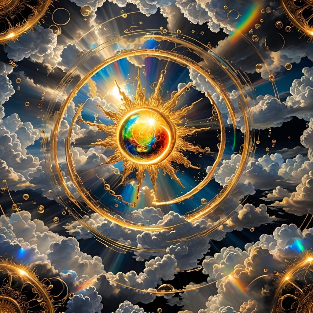 Divine Sky Spell Circles: An 8K Digital Painting