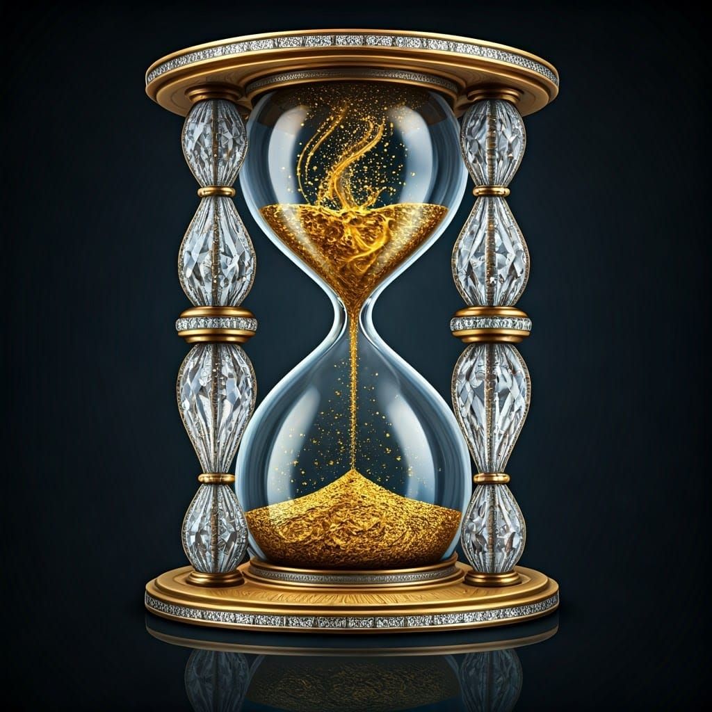 Luxurious Hourglass in Opulent Diamond and Crystal Frame