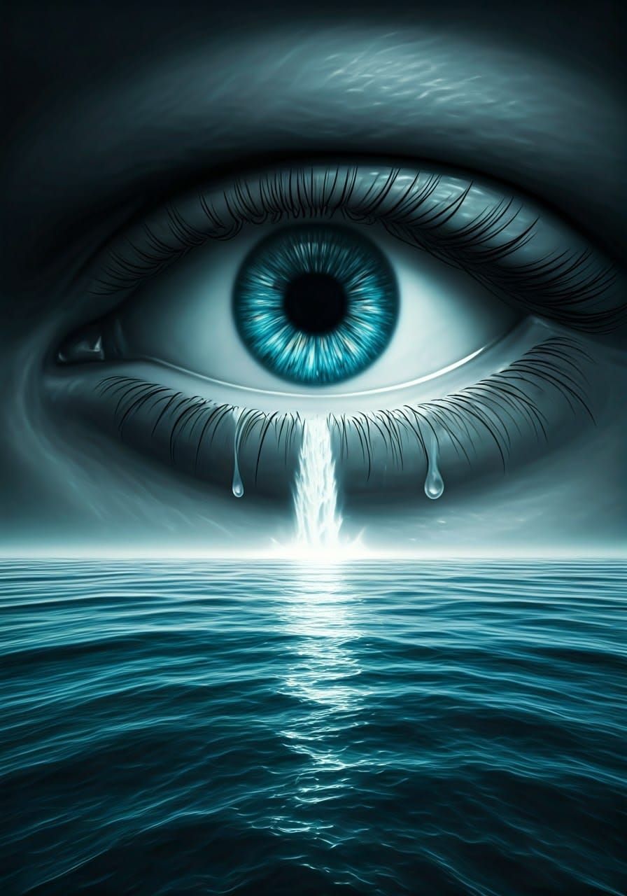 Majestic Galaxy Eye Waterfall into Ocean