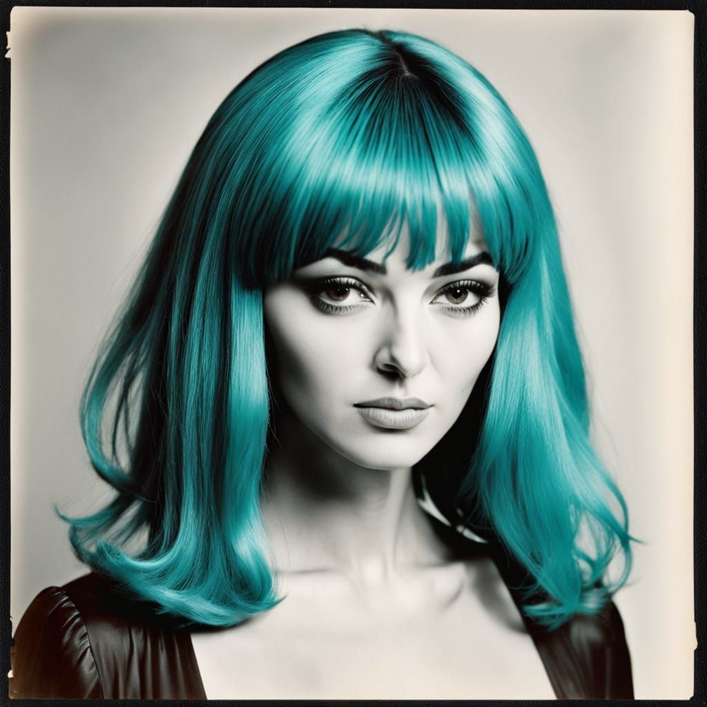 Monica Bellucci Portrait in 1990s Polaroid Style