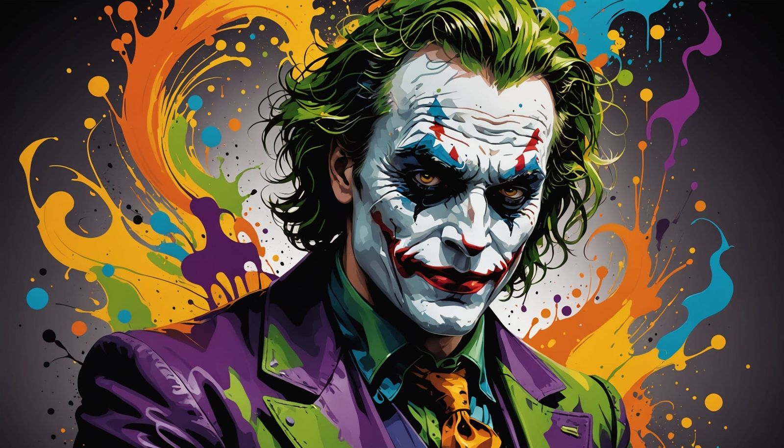 Steampunk Joker in Liquid Ink Minimalism