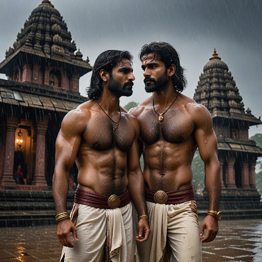 Sensual Moment Amidst Ancient Ruins