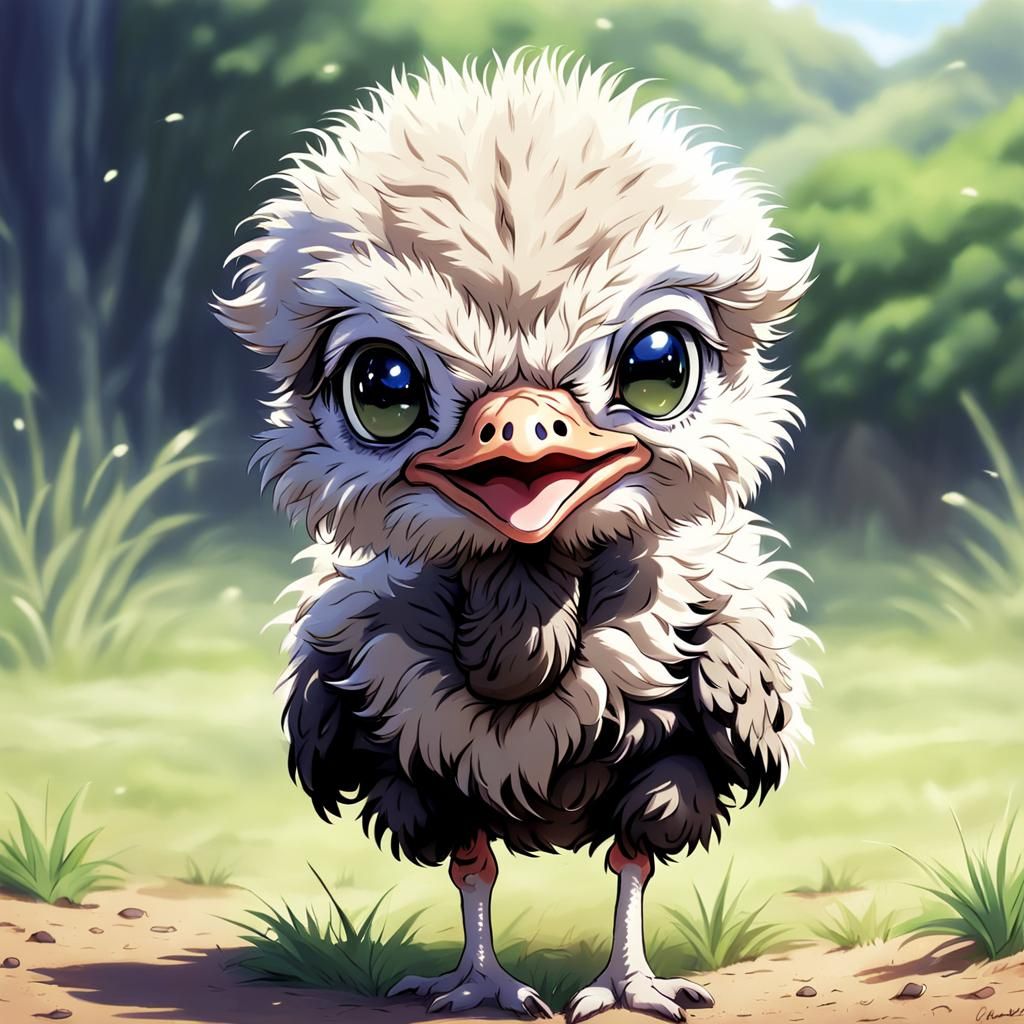 Adorable Baby Ostrich: Anime Key Visual