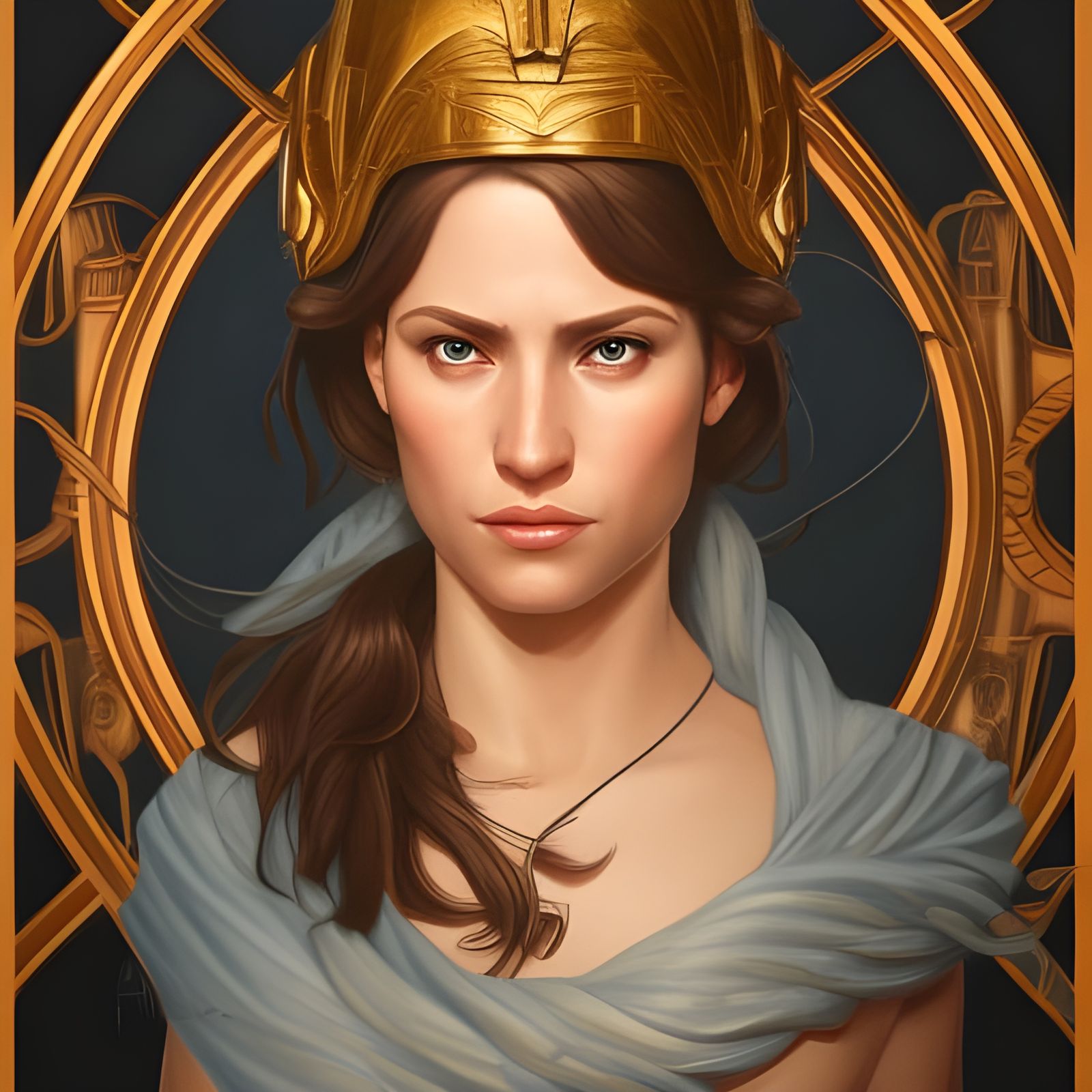 Detailed Portrait of Athena in Artgerm Style