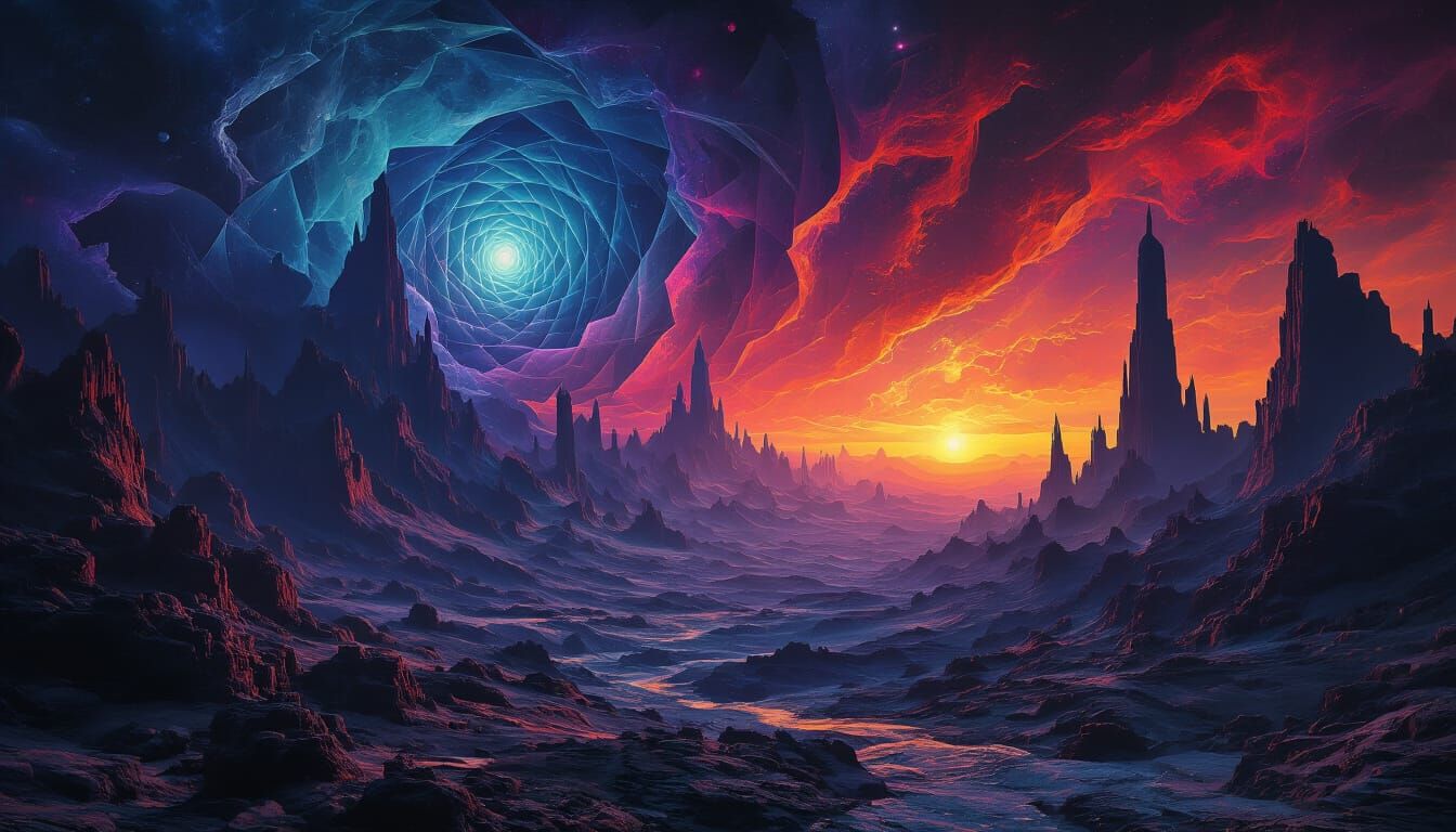 Surreal Landscape of Wonder and Horror in Twilight Dimension