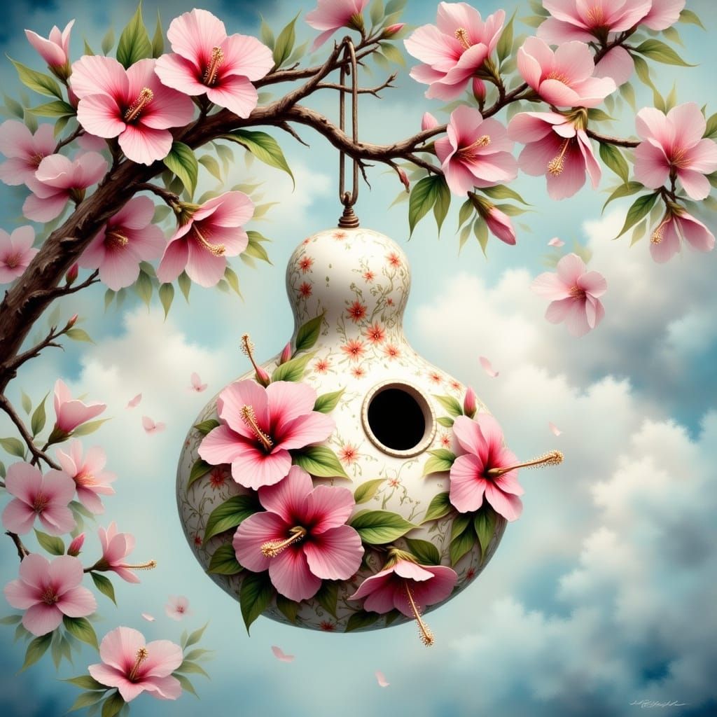 <lora:Antique Watercolor 2:1.0> a beautiful white gourd made...