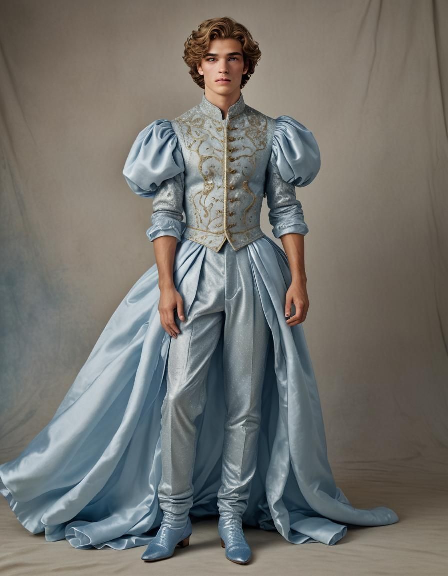 Teen Boy in Cinderella Gown, Professional Portrait
