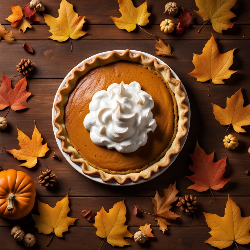 Pumpkin Pie with Artistic Whipped Cream
