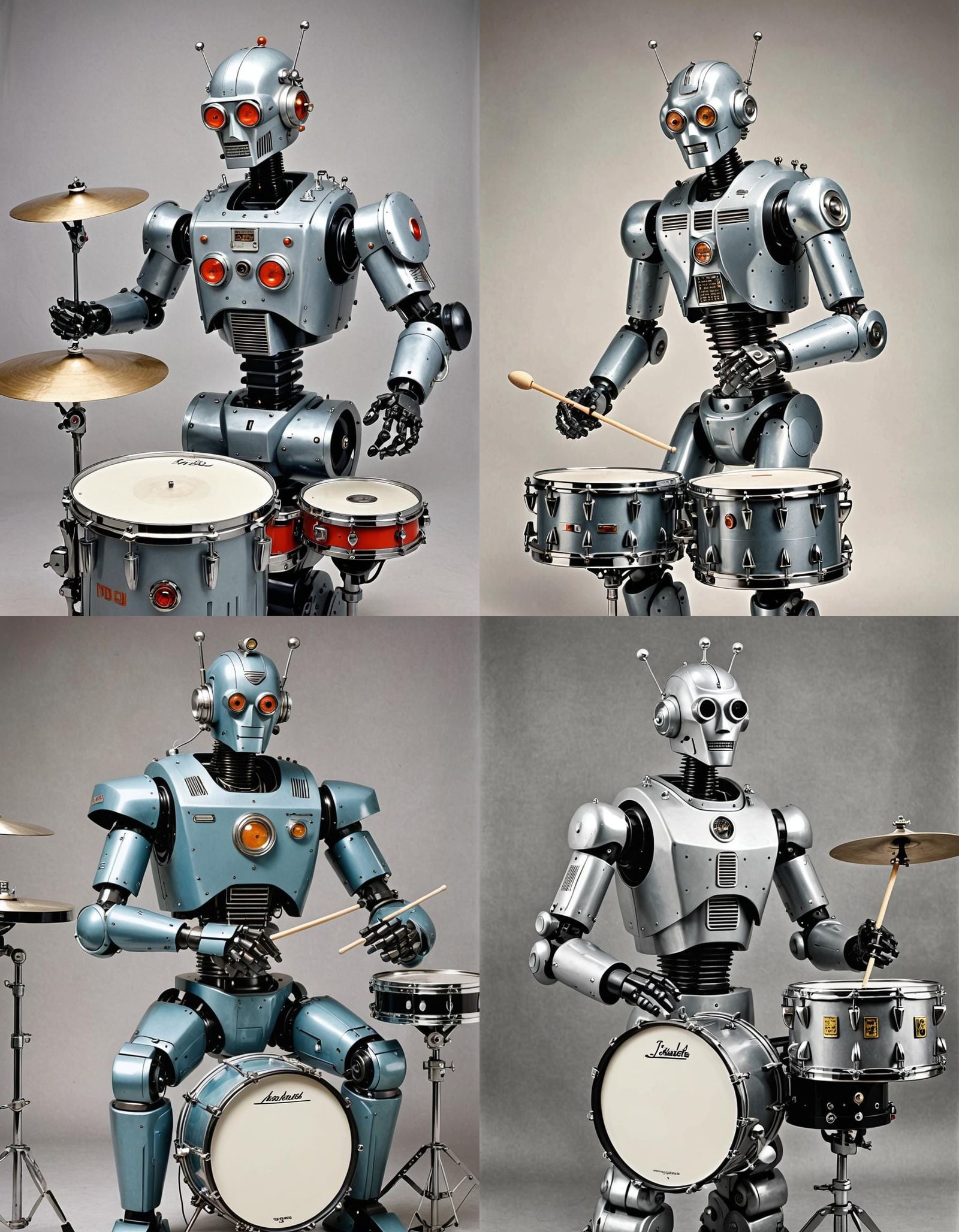 Retro Sci-Fi Robot Drummer