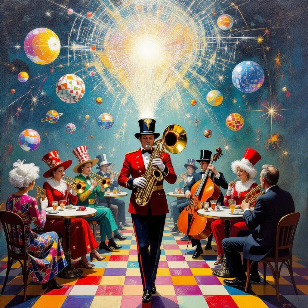 Surreal Space Cafe in Hieronymus Bosch Style