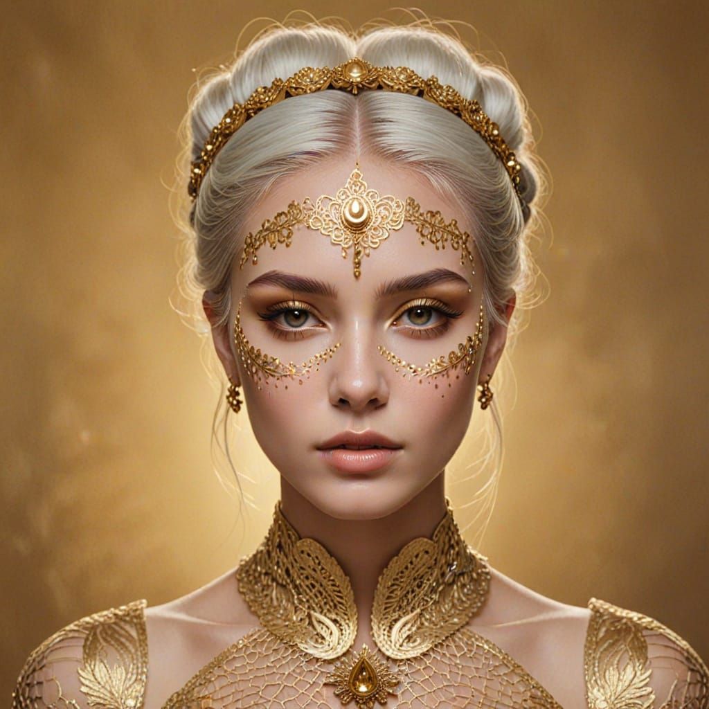 Ethereal Goddess in Golden Splendor