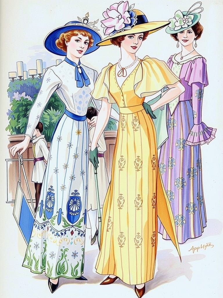 Elegant Lady in Art Nouveau Style