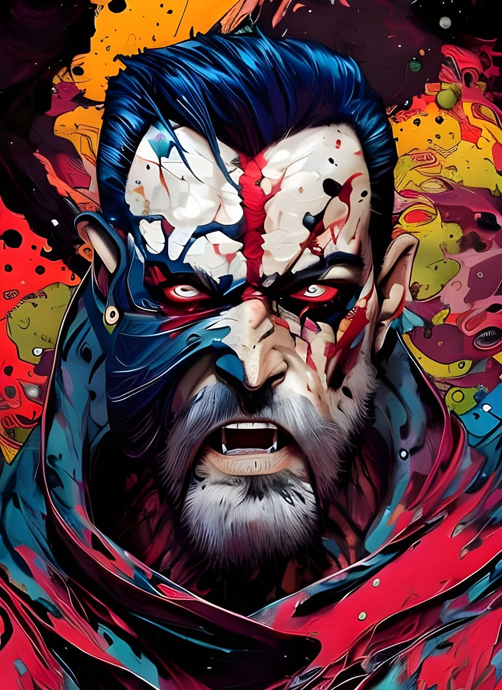 Vampire Teeth Illustration in Borderlands Style