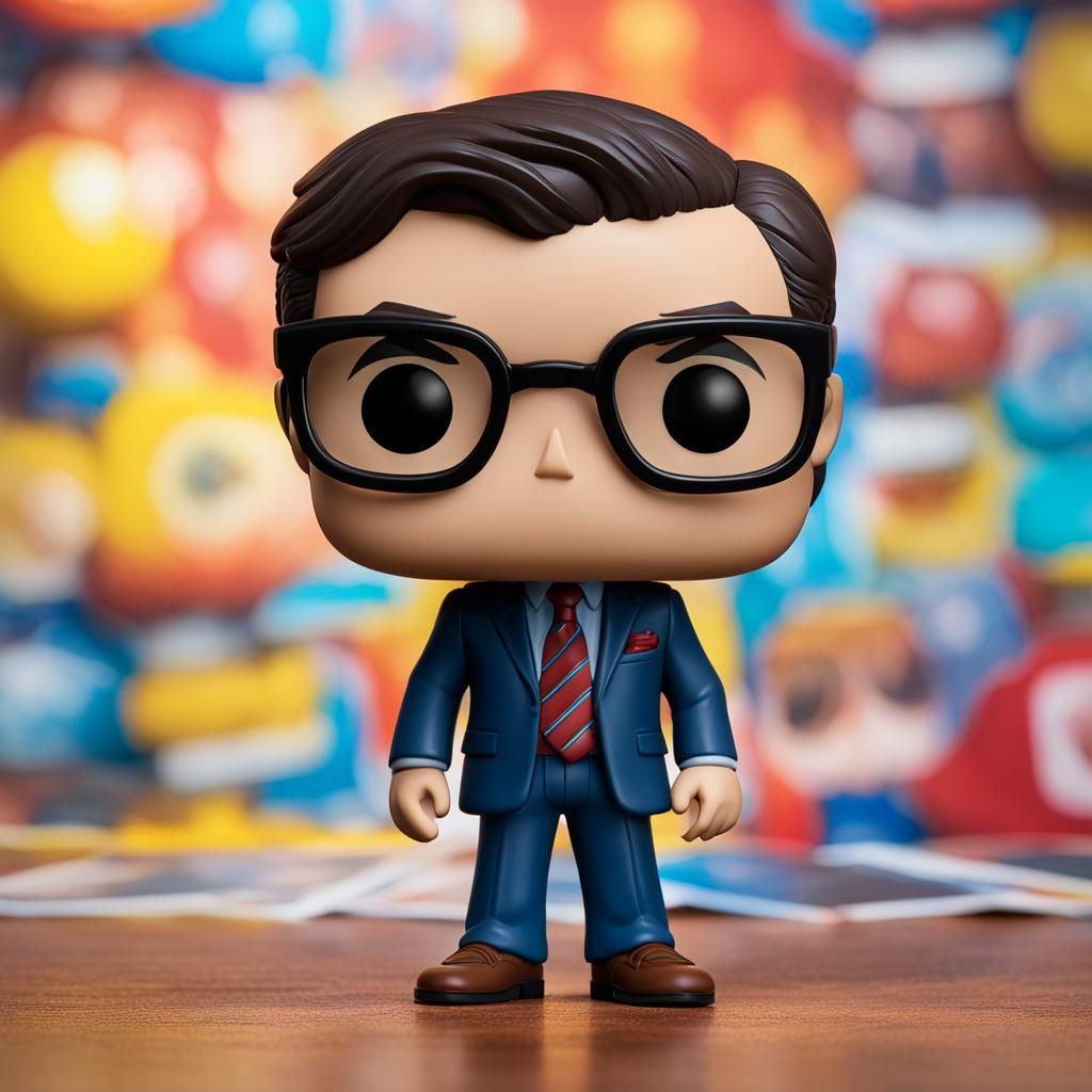 Hyperrealistic Clark Kent Funko Pop Concept Art