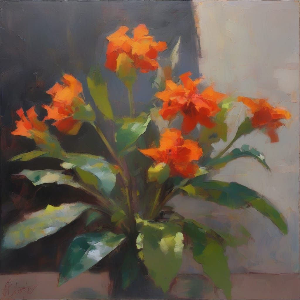 Vibrant Gestural Blooms in Neon Hues