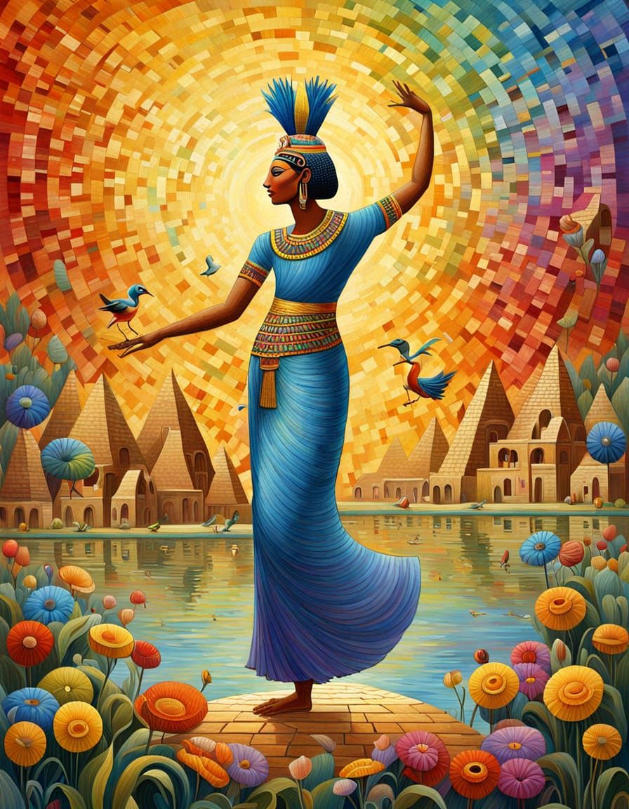 Egyptian Dancer in Impressionist Style