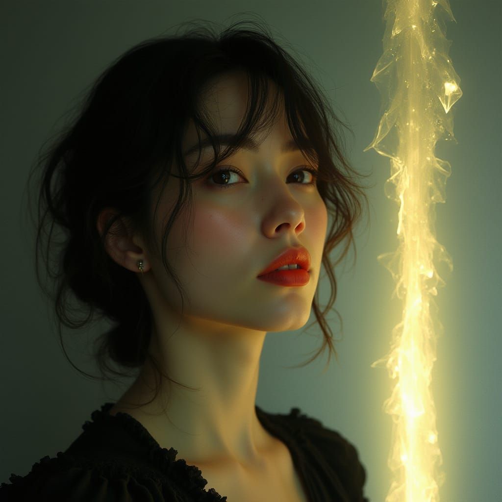 Enigmatic Minimalist Portrait with Translucent Light