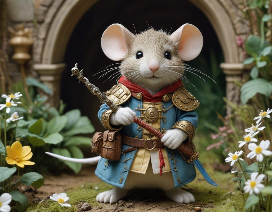 Chivalrous Mouse Knight in Whimsical Woodland