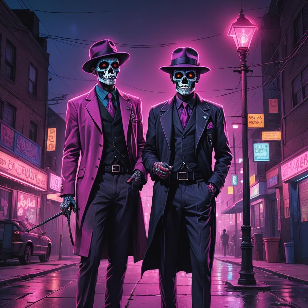 Neon Noir: Zoot Suiter and Tattooed Woman