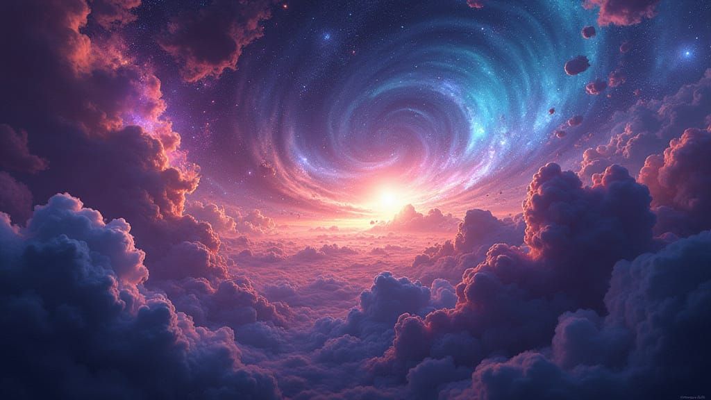 Galactic Dreamscape in Vibrant Cosmic Colors