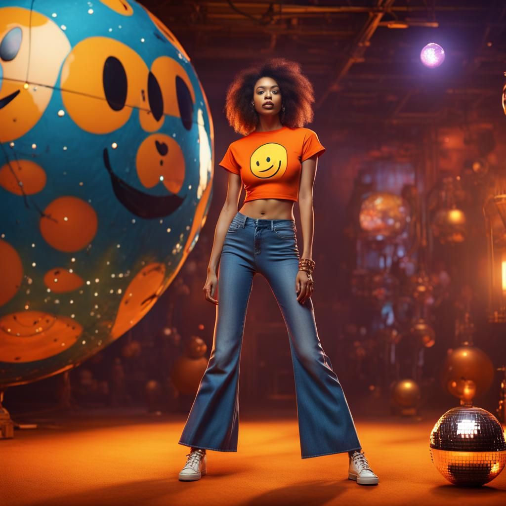 Model in Psychedelic Disco Scene: Matte Painting