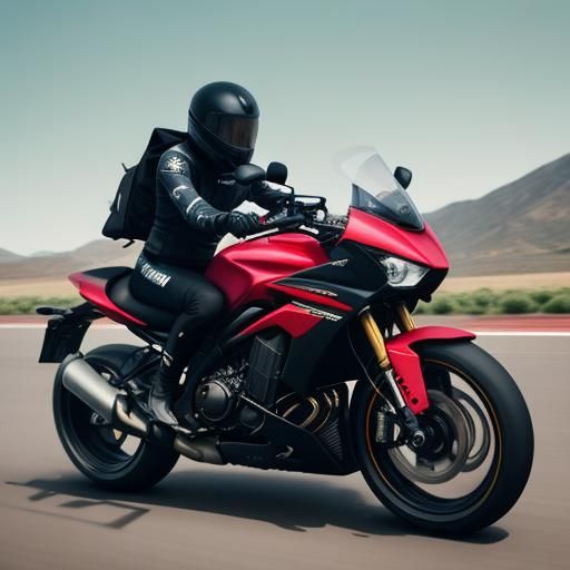 Dragonfly Superbike Wheelie with Strawberry Helmet