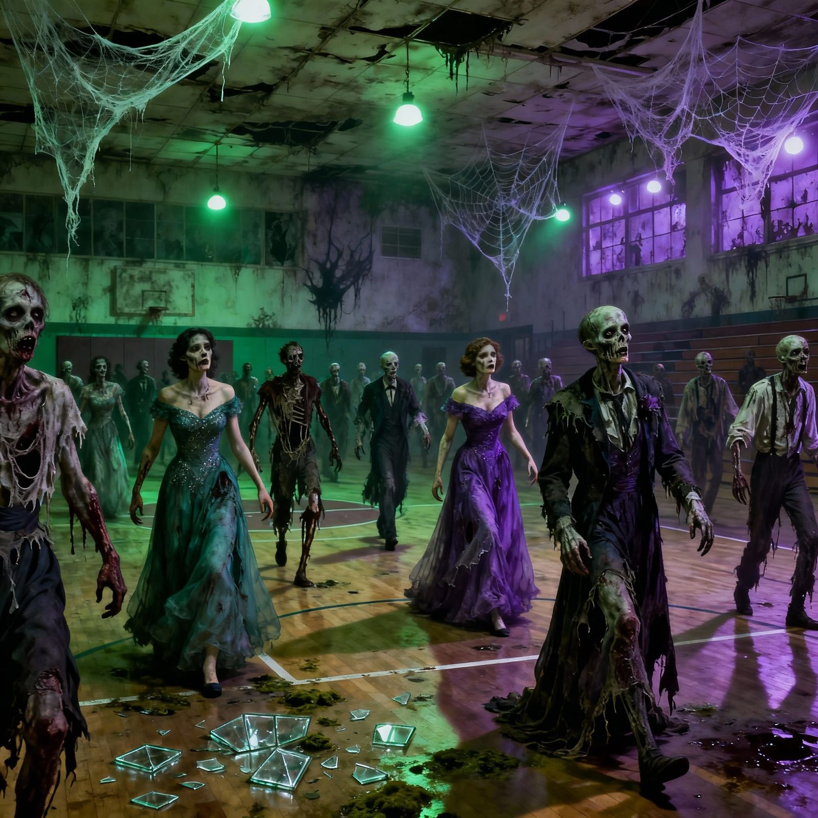 Zombie Prom Night in Decaying Gymnasium