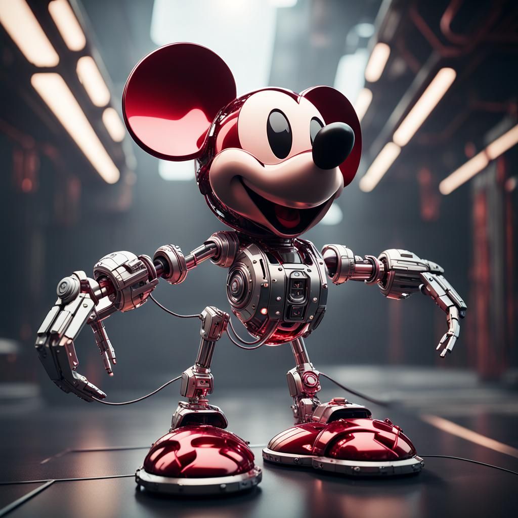 Futuristic Sci-Fi Minnie Mouse with Mech Details