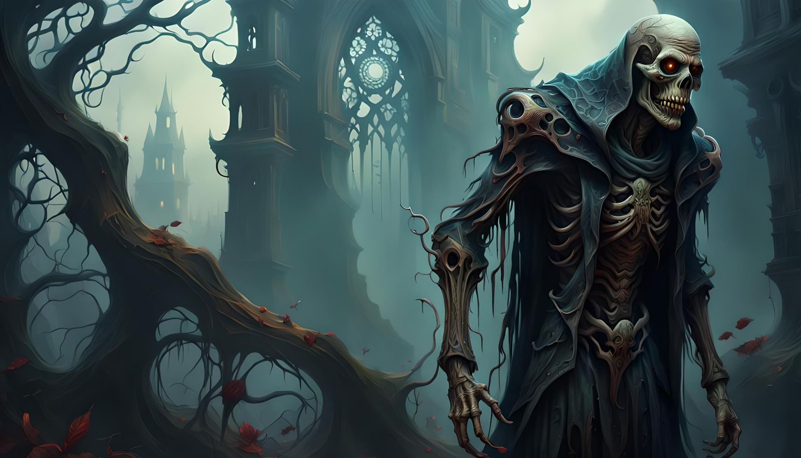 Detailed Ghoul in Digital Painting Style