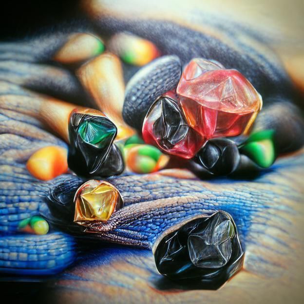 Hyperrealistic Gemstones on Black Velvet, Colored Pencil