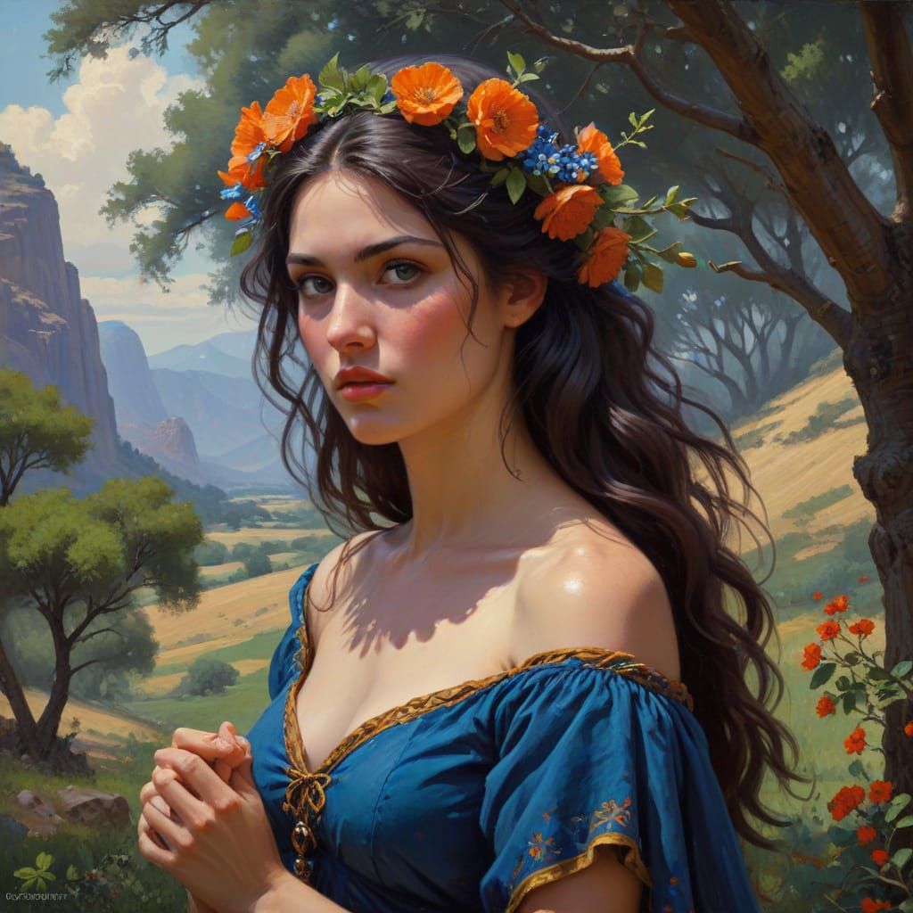 Maiden in a Dreamlike Landscape