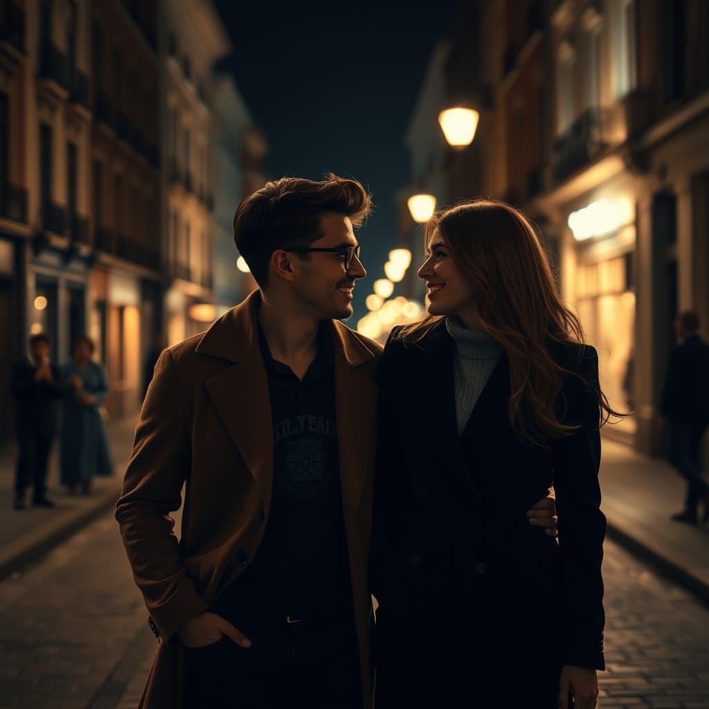 Mafia Couple Romantic Date on City Street