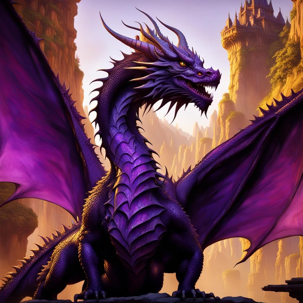 Majestic Dragon in Dark Fantasy Art Style