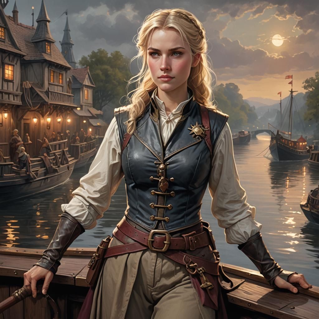 River Pilot Navigates the Reik in Grim Fantasy Style