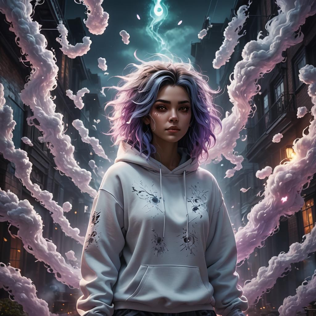 Spectral Girl Floating, Curse Taking Over - Fantasy Art