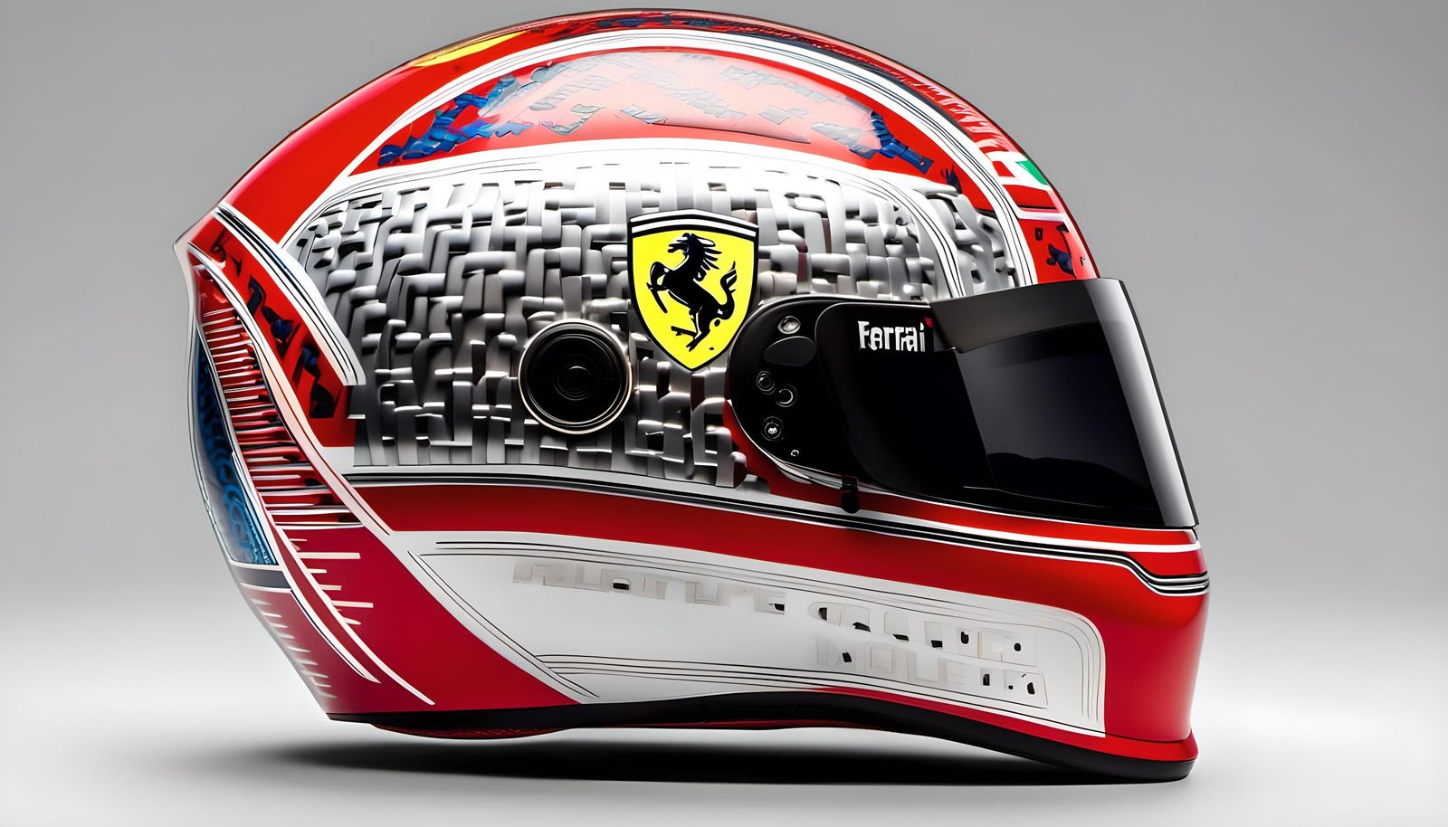 Il design del casco Ferrari 2025 di Lewis Hamilton 8k HD ris...