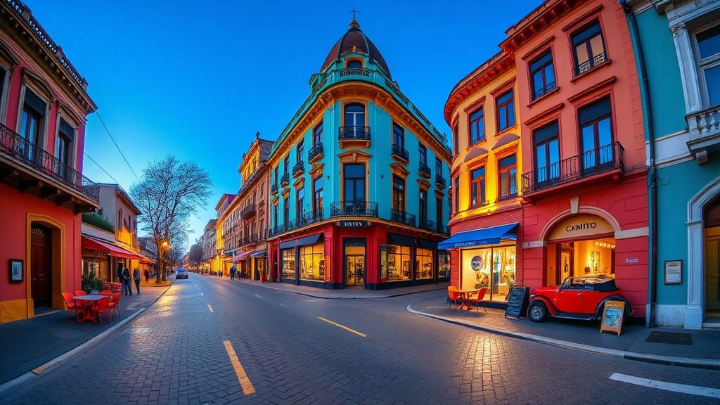 Caminito Buenos Aires: Vibrant Urban Scene in Klimt Style