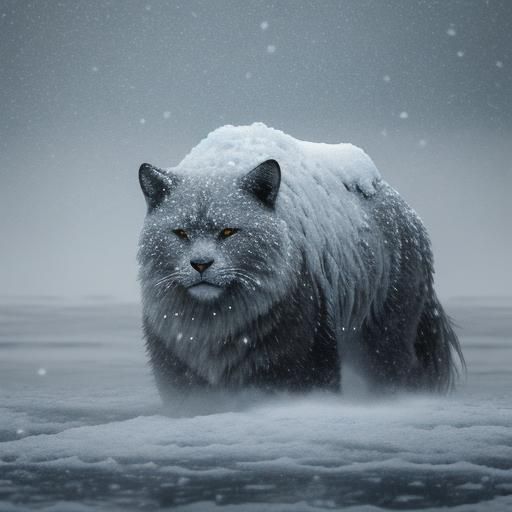 Lone Figure in Blizzard: Cinematic Snowfall